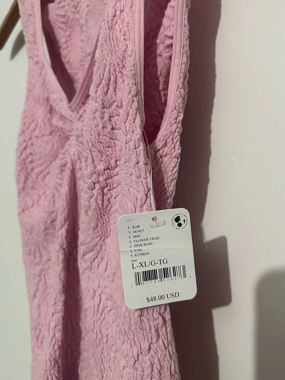 Free People Dusty Rose Textured V-Neck Tank